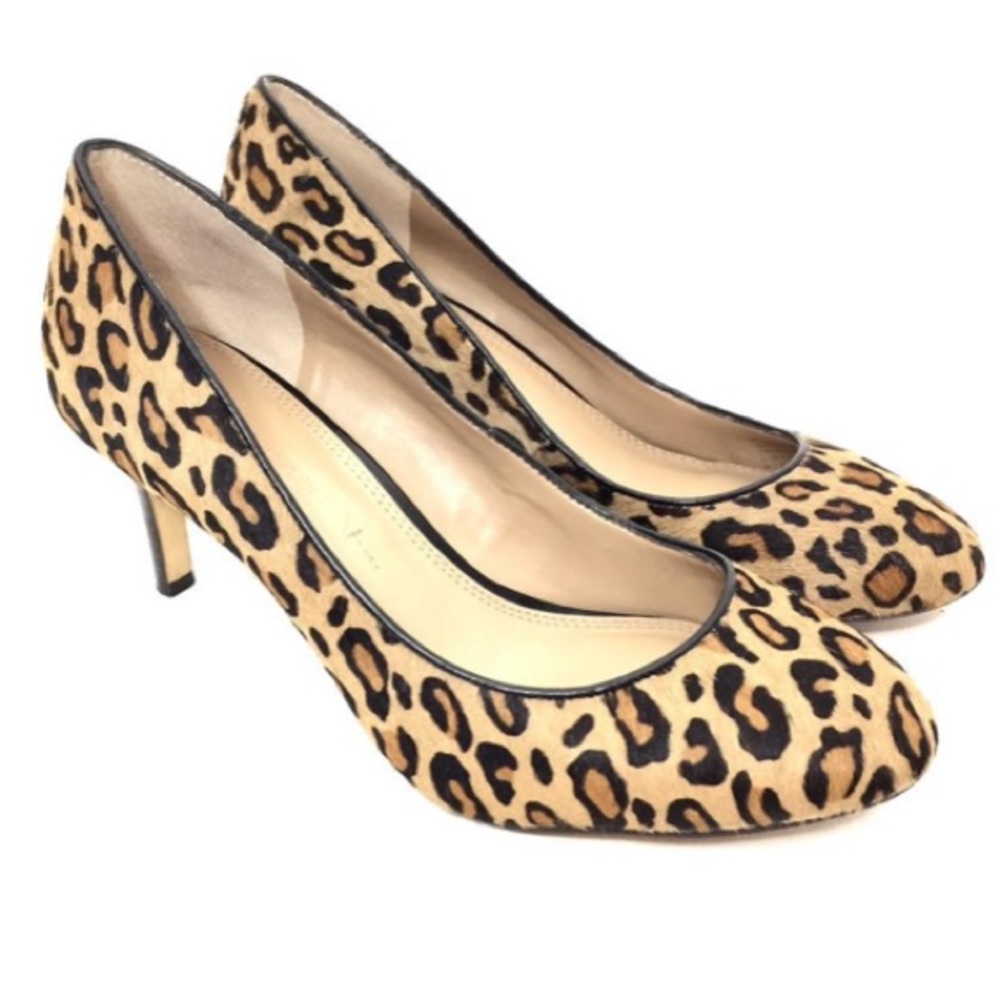 Banana Republic Brown & Tan Leopard Calf hair pump